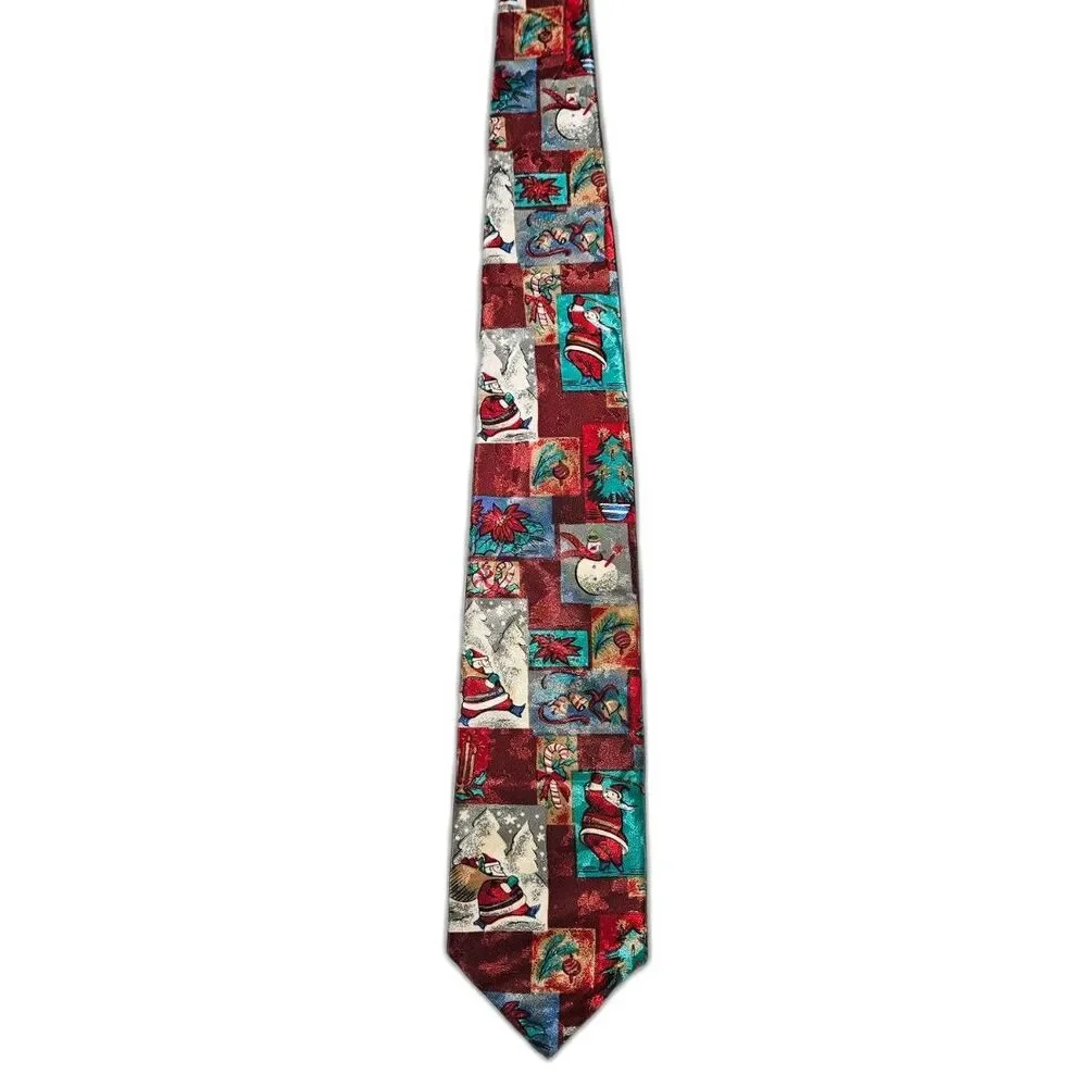 Cabballi Collection Christmas Tie Santa Snowman Holiday Novelty Necktie
